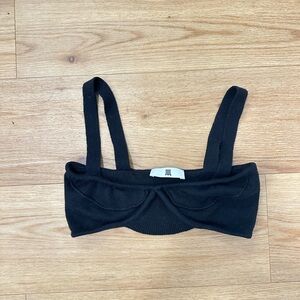 Jul Black Knit Crochet Bralette